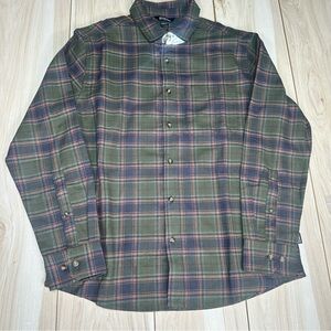 Eddie‎ Bauer Men's Flannel Shirt Size L Green New MSRP  $80